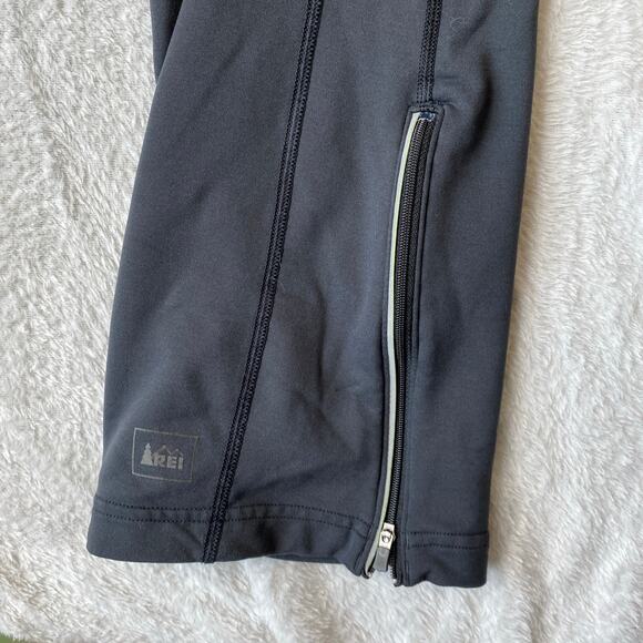 REI Straight Leg Athletic Pants Women M Black High‎ Waisted Zipper Leg Stretch - Picture 6 of 12